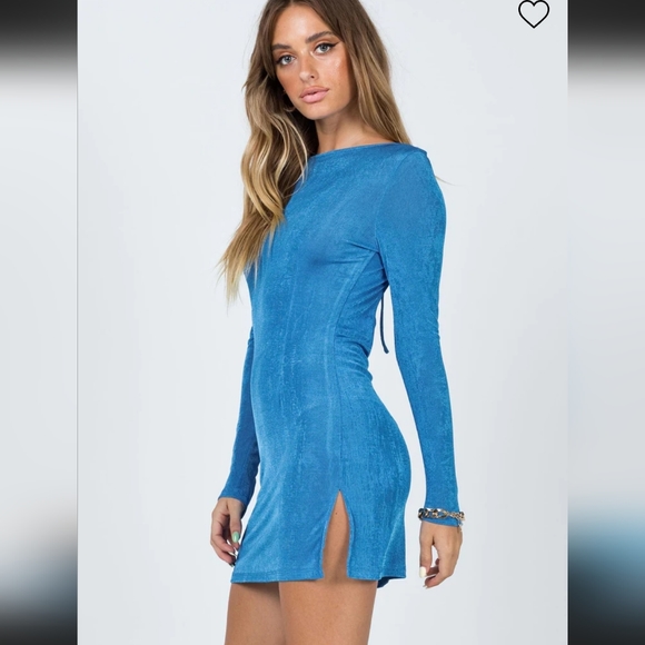 Lioness Blue Velvet Mini Dress - Picture 9 of 14